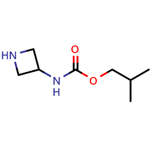 Chemical structure of 2-methylpropyl N-(azetidin-3-yl)carbamate , CAS 1478062-12-2, AChemBlock P48037