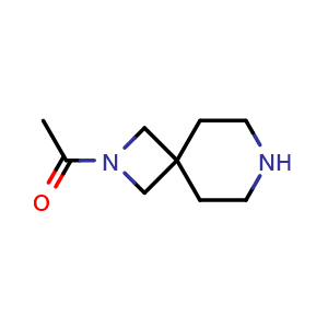Chemical structure of 1-{2,7-diazaspiro[3.5]nonan-2-yl}ethan-1-one , CAS 1474026-47-5, AChemBlock P48040