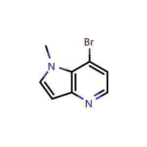 Chemical structure of 7-bromo-1-methyl-1H-pyrrolo[3,2-b]pyridine , CAS 1468463-21-9, AChemBlock P48048