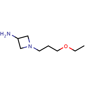 Chemical structure of 1-(3-ethoxypropyl)azetidin-3-amine , CAS 1466759-68-1, AChemBlock P48052