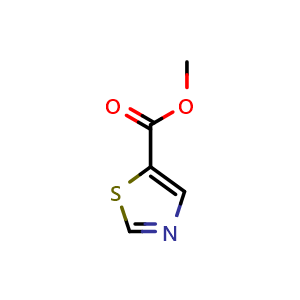Chemical structure of methyl 1,3-thiazole-5-carboxylate , CAS 14527-44-7, AChemBlock P48087