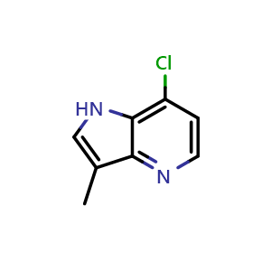 Chemical structure of 7-chloro-3-methyl-1H-pyrrolo[3,2-b]pyridine , CAS 1448259-30-0, AChemBlock P48103