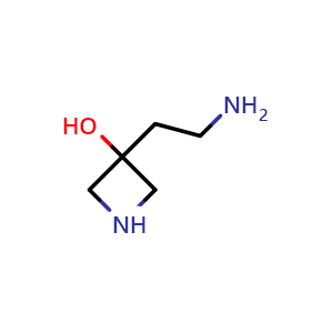 Chemical structure of 3-(2-aminoethyl)azetidin-3-ol , CAS 1444103-31-4, AChemBlock P48129