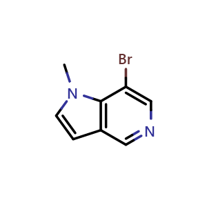 Chemical structure of 7-bromo-1-methyl-1H-pyrrolo[3,2-c]pyridine , CAS 1440520-76-2, AChemBlock P48151