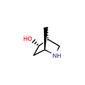 Chemical structure of (1R,4R,5S)-2-azabicyclo[2.2.1]heptan-5-ol , CAS 1438269-31-8, AChemBlock P48155