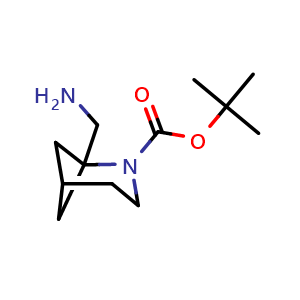 Chemical structure of tert-Butyl 1-(aminomethyl)-2-azabicyclo[3.1.1]heptane-2-carboxylate , CAS 1438241-26-9, AChemBlock P48156