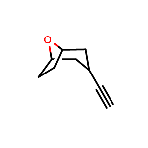 Chemical structure of 3-ethynyl-8-oxabicyclo[3.2.1]octane , CAS 1434141-91-9, AChemBlock P48172
