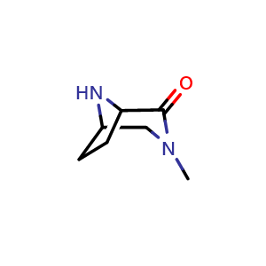 Chemical structure of 3-methyl-3,8-diazabicyclo[3.2.1]octan-2-one , CAS 1434141-65-7, AChemBlock P48177
