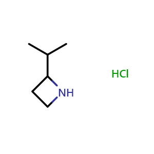 Chemical structure of 2-(propan-2-yl)azetidine hydrochloride , CAS 1432681-90-7, AChemBlock P48185