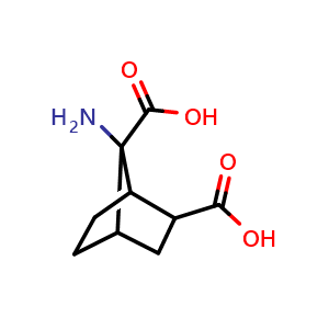 Chemical structure of 7-aminobicyclo[2.2.1]heptane-2,7-dicarboxylic acid , CAS 1432677-90-1, AChemBlock P48207