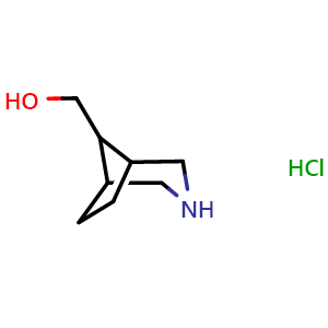 Chemical structure of {3-azabicyclo[3.2.1]octan-8-yl}methanol hydrochloride , CAS 1427416-73-6, AChemBlock P48241