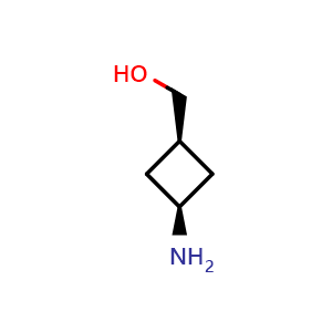 Chemical structure of cis-3-amino-cyclobutanemethanol , CAS 142733-66-2, AChemBlock P48253