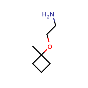 Chemical structure of 2-(1-methylcyclobutoxy)ethan-1-amine , CAS 1423117-07-0, AChemBlock P48266