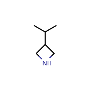 Chemical structure of 3-(propan-2-yl)azetidine , CAS 1423116-93-1, AChemBlock P48267