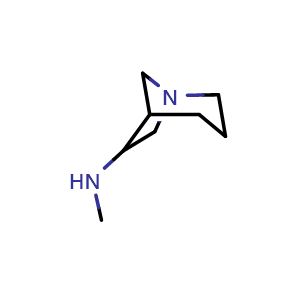 Chemical structure of N-methyl-1-azabicyclo[3.2.1]octan-6-amine , CAS 1423028-26-5, AChemBlock P48285