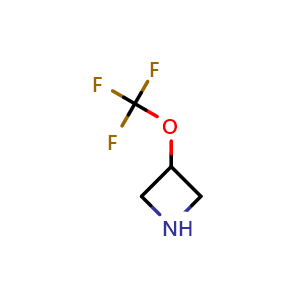 Chemical structure of 3-(trifluoromethoxy)azetidine , CAS 1422766-39-9, AChemBlock P48291