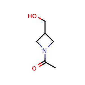 Chemical structure of 1-[3-(hydroxymethyl)azetidin-1-yl]ethan-1-one , CAS 1421070-16-7, AChemBlock P48310