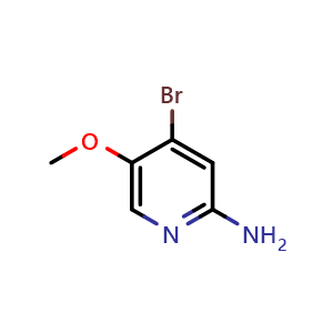 Chemical structure of 4-Bromo-5-methoxypyridin-2-amine , CAS 1417534-89-4, AChemBlock P48328
