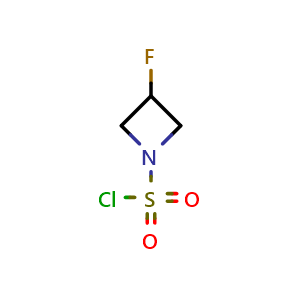 Chemical structure of 3-fluoroazetidine-1-sulfonyl chloride , CAS 1411940-38-9, AChemBlock P48345