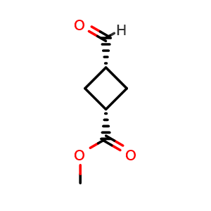 Chemical structure of rel-methyl (1s,3s)-3-formylcyclobutane-1-carboxylate , CAS 1410810-15-9, AChemBlock P48347