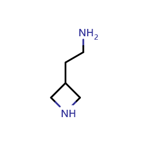 Chemical structure of 2-(azetidin-3-yl)ethan-1-amine , CAS 1398559-29-9, AChemBlock P48388