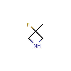 Chemical structure of 3-fluoro-3-methylazetidine , CAS 1375472-05-1, AChemBlock P48538