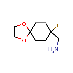 {8-fluoro-1,4-dioxaspiro[4.5]decan-8-yl}methanamine