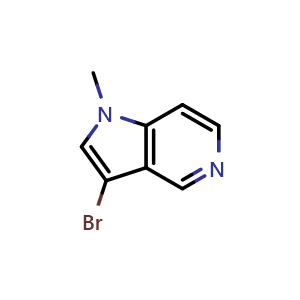 Chemical structure of 3-bromo-1-methyl-1H-pyrrolo[3,2-c]pyridine , CAS 1367799-39-0, AChemBlock P48589