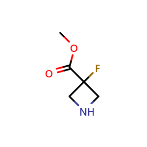 Chemical structure of methyl 3-fluoroazetidine-3-carboxylate , CAS 1363380-90-8, AChemBlock P48605