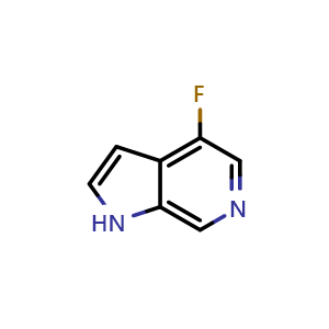 Chemical structure of 4-fluoro-1H-pyrrolo[2,3-c]pyridine , CAS 1363380-64-6, AChemBlock P48607