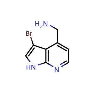 Chemical structure of {3-bromo-1H-pyrrolo[2,3-b]pyridin-4-yl}methanamine , CAS 1352905-47-5, AChemBlock P48660