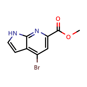 Chemical structure of methyl 4-bromo-1H-pyrrolo[2,3-b]pyridine-6-carboxylate , CAS 1352394-92-3, AChemBlock P48669
