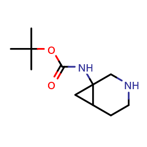 Chemical structure of tert-butyl N-{3-azabicyclo[4.1.0]heptan-1-yl}carbamate , CAS 134575-47-6, AChemBlock P48699