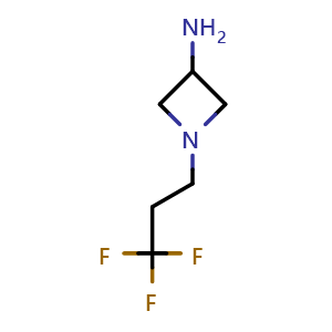 Chemical structure of 1-(3,3,3-trifluoropropyl)azetidin-3-amine , CAS 1342697-73-7, AChemBlock P48715