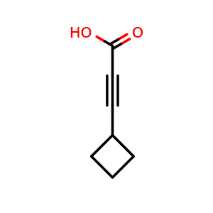 Chemical structure of 3-cyclobutylprop-2-ynoic acid , CAS 1341446-83-0, AChemBlock P48727