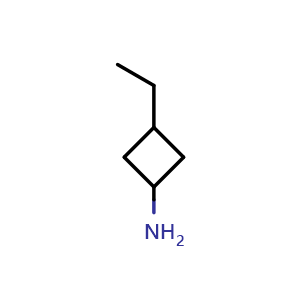Chemical structure of 3-ethylcyclobutan-1-amine , CAS 1335139-17-7, AChemBlock P48761