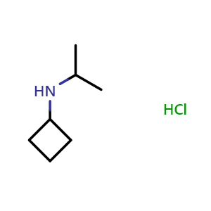 Chemical structure of N-(propan-2-yl)cyclobutanamine hydrochloride , CAS 1333772-81-8, AChemBlock P48786