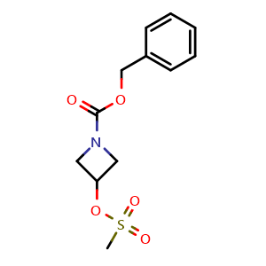 Chemical structure of benzyl 3-(methanesulfonyloxy)azetidine-1-carboxylate , CAS 1315368-95-6, AChemBlock P48816