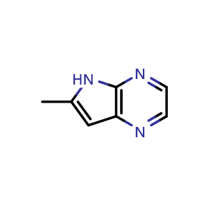 Chemical structure of 6-methyl-5H-pyrrolo[2,3-b]pyrazine , CAS 1312891-31-8, AChemBlock P48847
