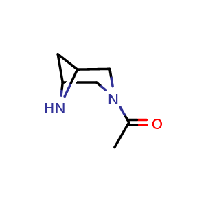 Chemical structure of 1-{3,6-diazabicyclo[3.1.1]heptan-3-yl}ethan-1-one , CAS 1310717-00-0, AChemBlock P48867