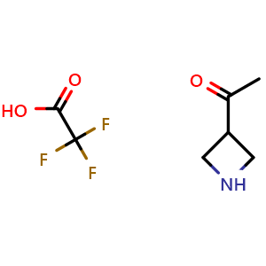 Chemical structure of 1-(azetidin-3-yl)ethan-1-one; trifluoroacetic acid , CAS 1309208-83-0, AChemBlock P48872