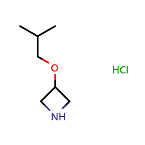 Chemical structure of 3-(2-methylpropoxy)azetidine hydrochloride , CAS 1309207-99-5, AChemBlock P48873