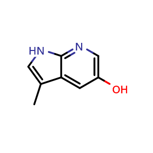 Chemical structure of 3-methyl-1H-pyrrolo[2,3-b]pyridin-5-ol , CAS 1289082-87-6, AChemBlock P48915