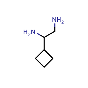 Chemical structure of 1-cyclobutylethane-1,2-diamine , CAS 1270470-80-8, AChemBlock P48948