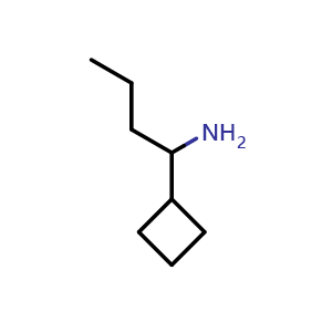 Chemical structure of 1-cyclobutylbutan-1-amine , CAS 1270355-60-6, AChemBlock P48950