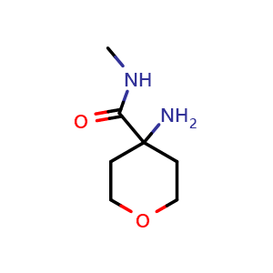 Chemical structure of 4-Aminotetrahydro-N-methyl-2H-pyran-4-carboxamide , CAS 1268883-06-2, AChemBlock P48956