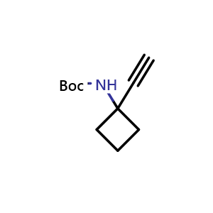 Chemical structure of tert-butyl N-(1-ethynylcyclobutyl)carbamate , CAS 1268810-16-7, AChemBlock P48958