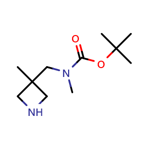 Chemical structure of tert-butyl N-methyl-N-[(3-methylazetidin-3-yl)methyl]carbamate , CAS 1260796-52-8, AChemBlock P49004