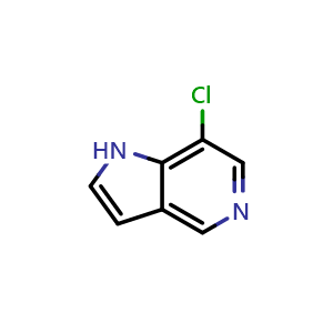 Chemical structure of 7-chloro-1H-pyrrolo[3,2-c]pyridine , CAS 1260771-44-5, AChemBlock P49008