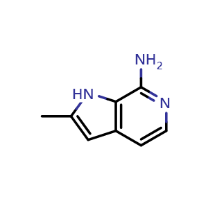 Chemical structure of 2-methyl-1H-pyrrolo[2,3-c]pyridin-7-amine , CAS 1260384-07-3, AChemBlock P49036